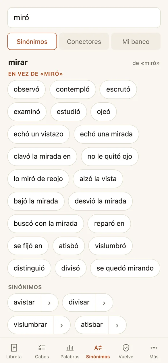 NoveLista, Otra palabra screen